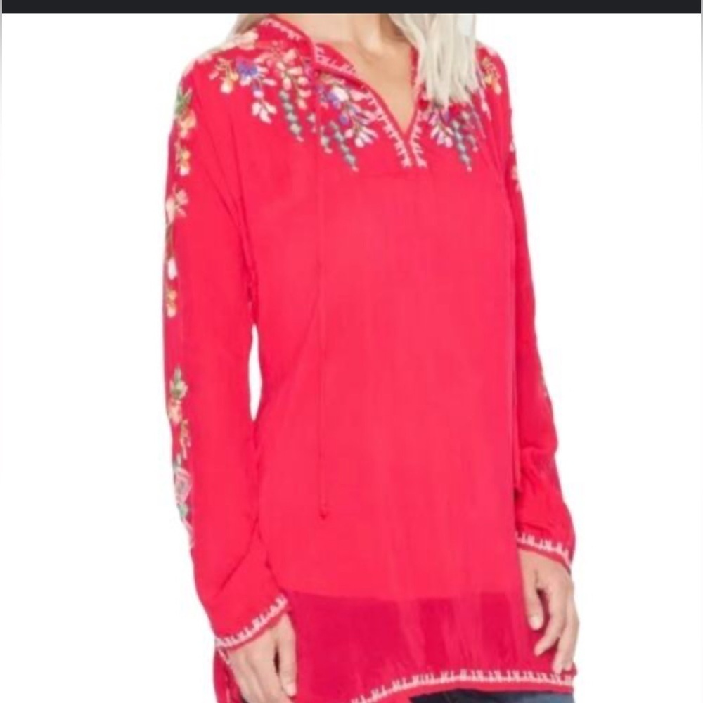 Johnny Was Vanessa embroidered tunic blouse size L